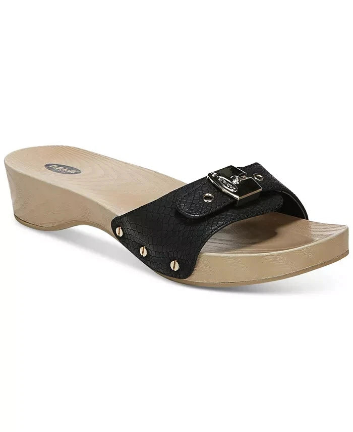 2 PAIR DR. SCHOLL'S WOMEN'S CLASSIC STYLE SLIDE BUCKLE SANDALS