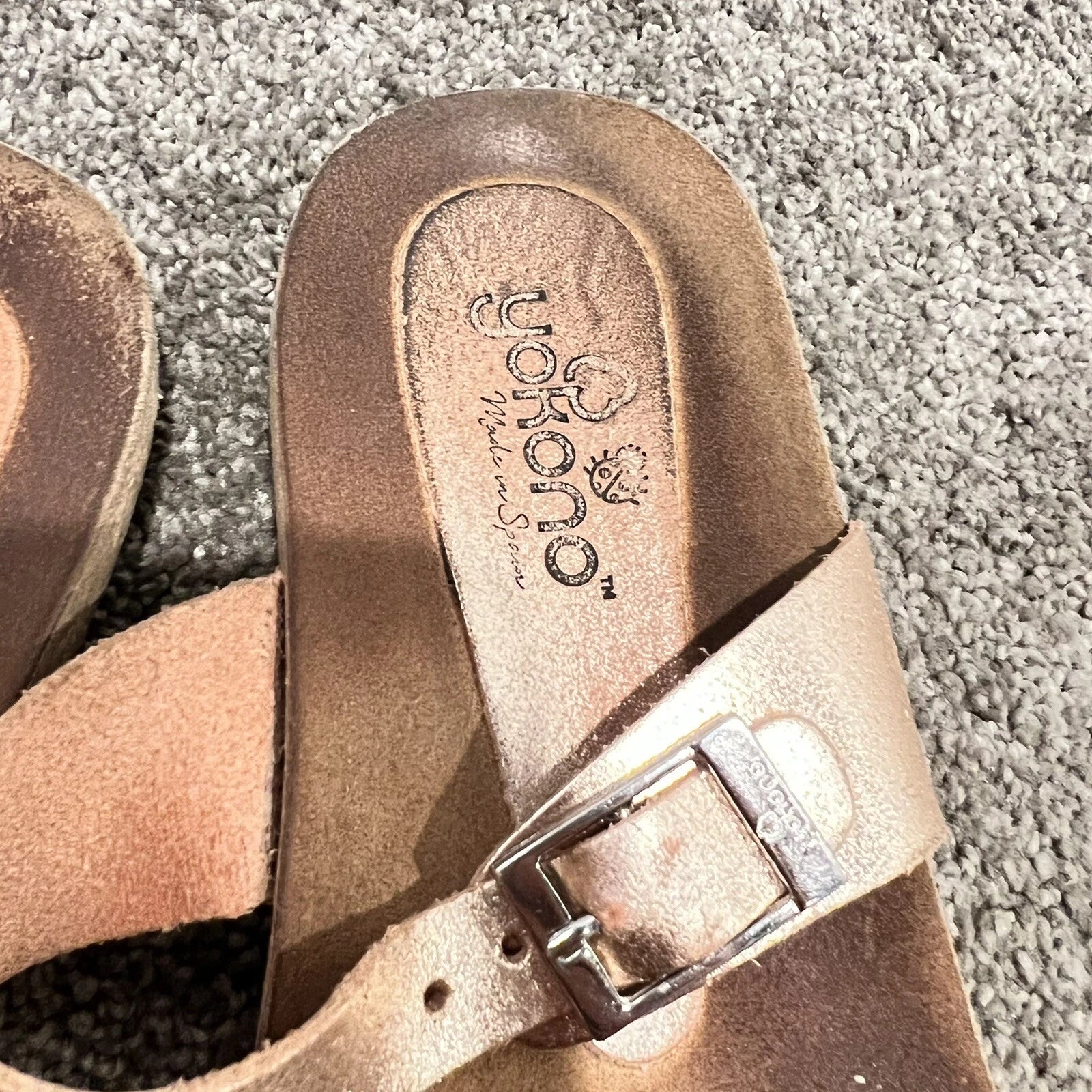 Yokono Ibiza Rose Gold Birki Style Cork Sandals 8 Thong Slide Cork Comfort