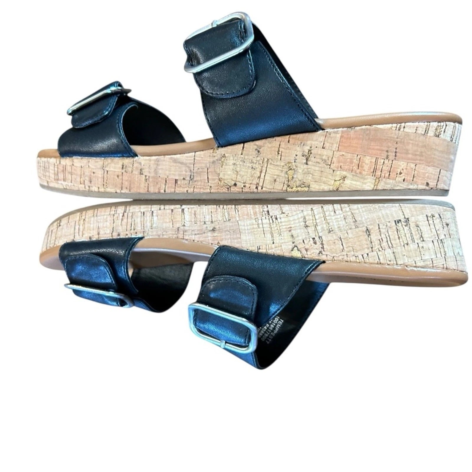 Style & Co Temppestt Slip On Double Buckle Retro Sporty Wedge Sandals NEW 7.5