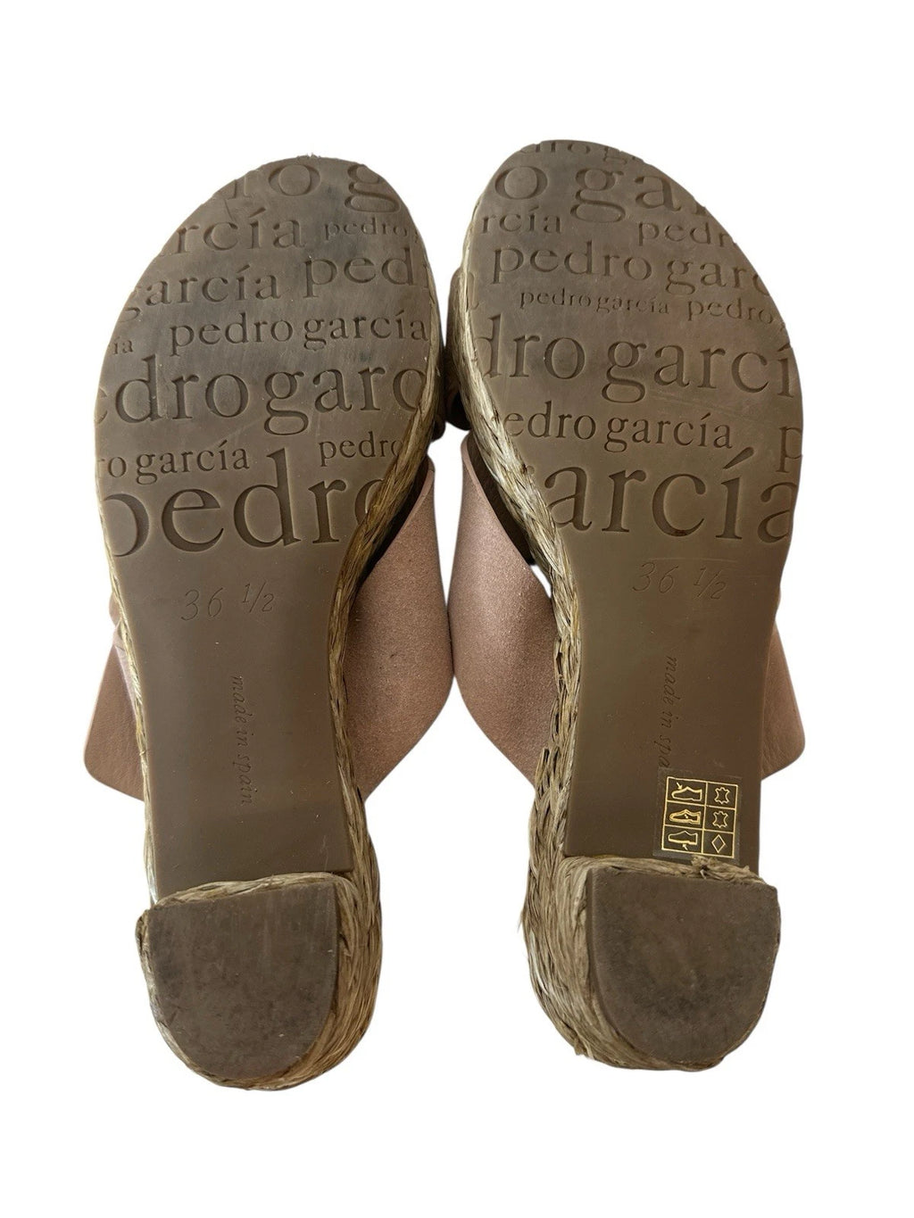 Pedro Garcia Sandals Women's Size 36.5 Braided Raffia Sole Designer Made Spain