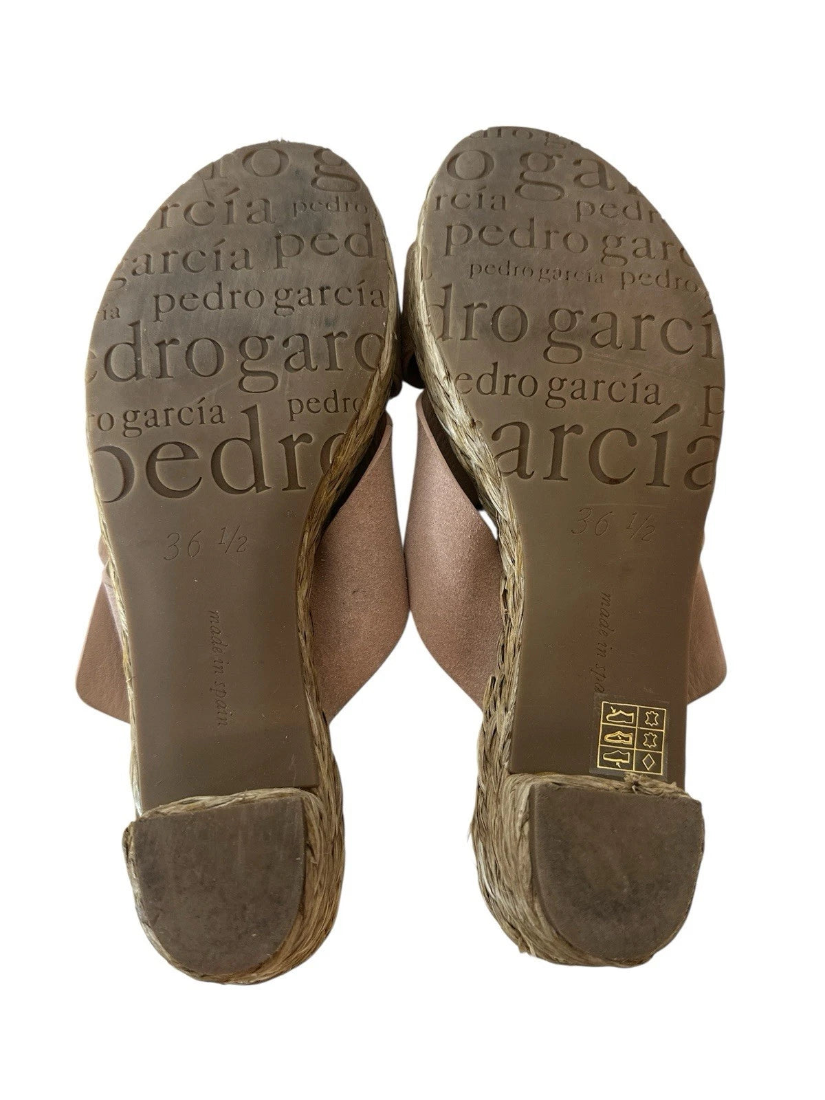 Pedro Garcia Sandals Women's Size 36.5 Braided Raffia Sole Designer Made Spain