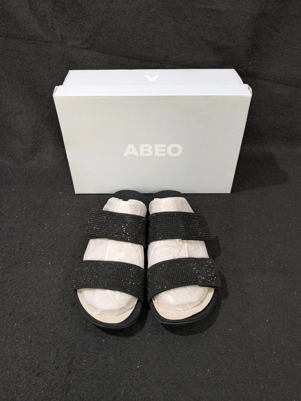2 pair Abeo Barrie NIB Black/ Grey Tiny Stones Orthotic Sandals Sz 7.5