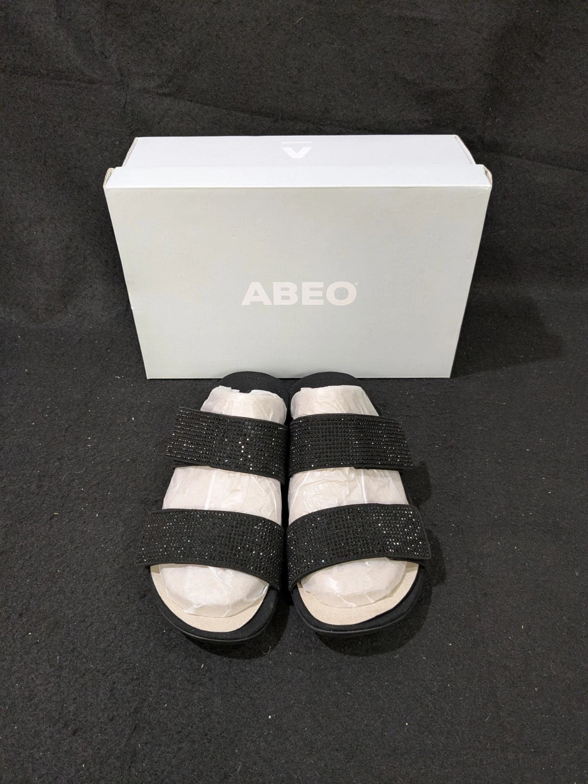 2 pair Abeo Barrie NIB Black/ Grey Tiny Stones Orthotic Sandals Sz 7.5