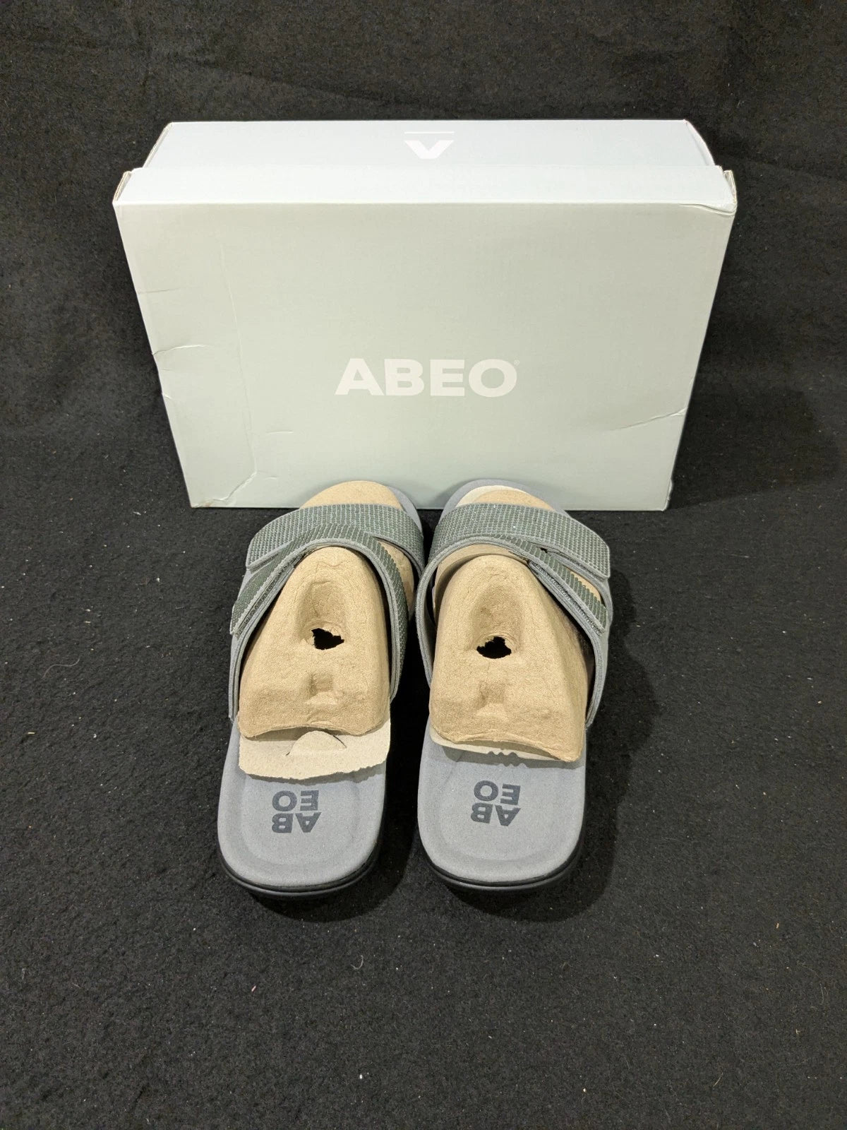 2 pair Abeo Barrie NIB Black/ Grey Tiny Stones Orthotic Sandals Sz 7.5