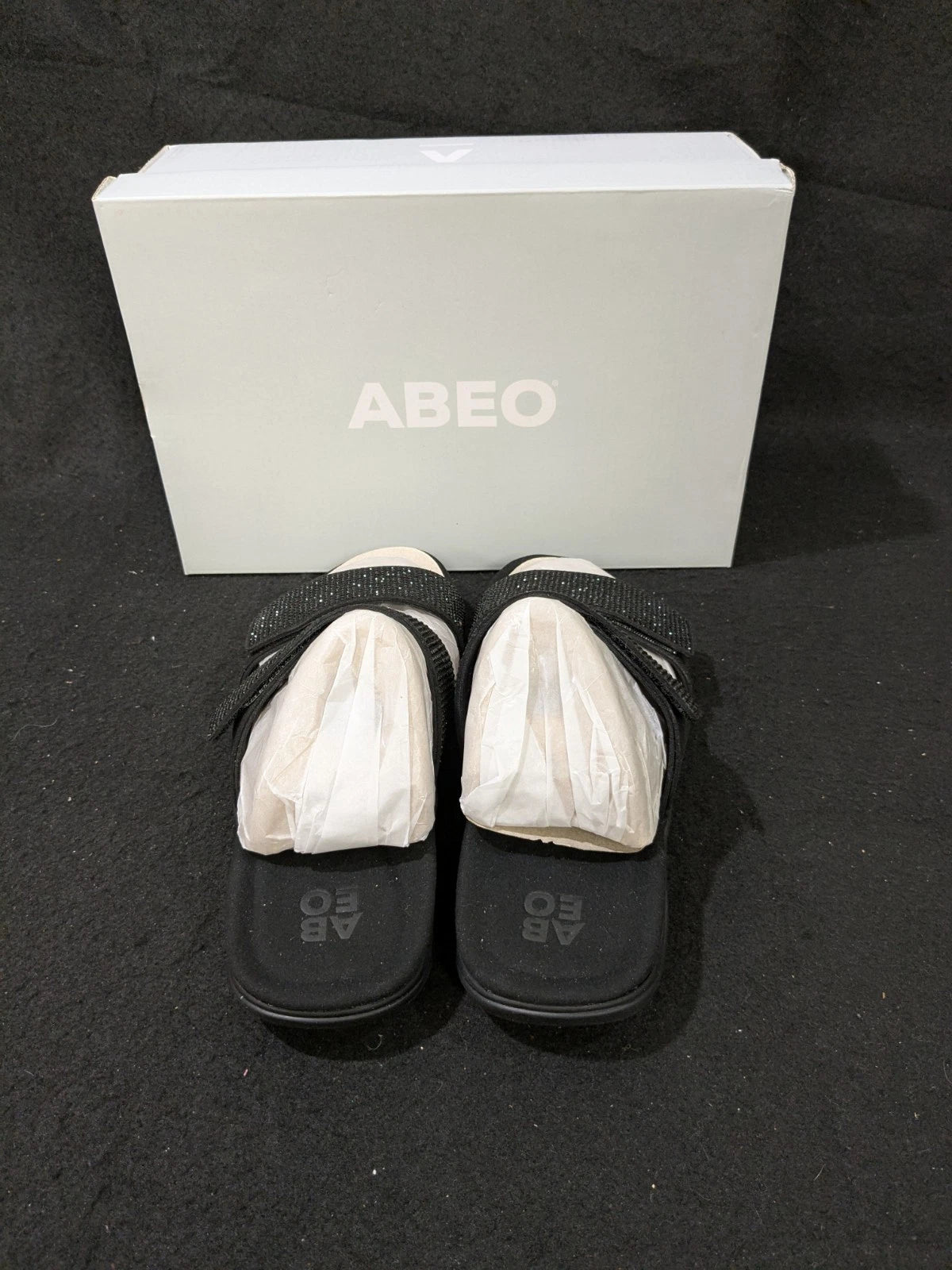 2 pair Abeo Barrie NIB Black/ Grey Tiny Stones Orthotic Sandals Sz 7.5