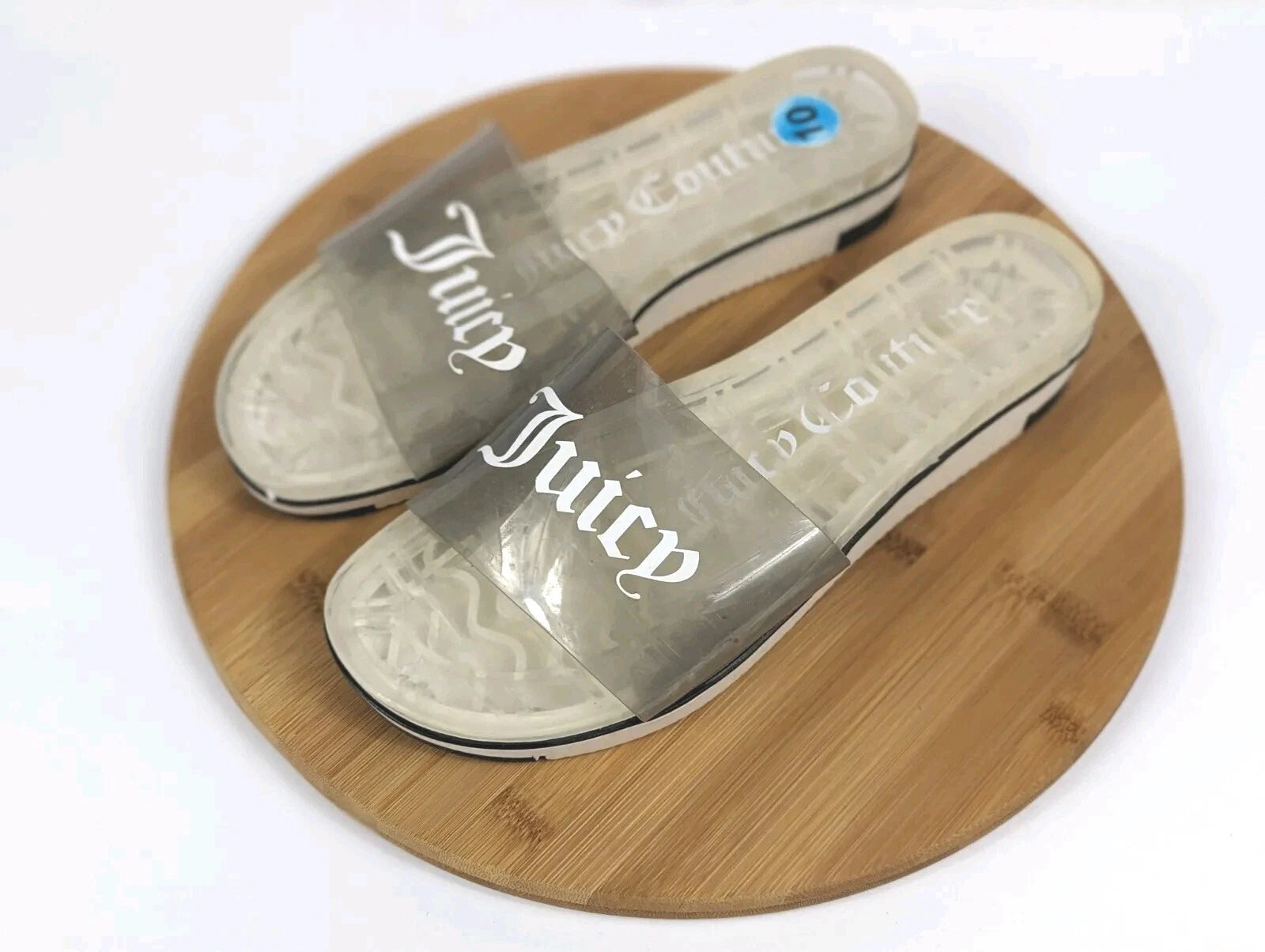 Juicy Couture Sandals Size 10 Y2K Jelly Slides Womans Flats Flip Flops Slip On
