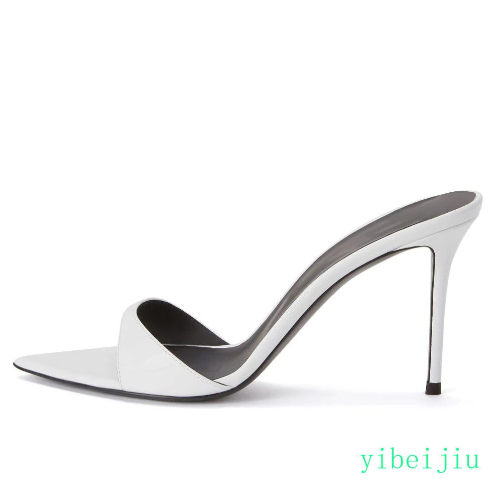 Womens Stiletto Dress Formal Banquet Evening Slippers Mules Slides Sandals Shoes