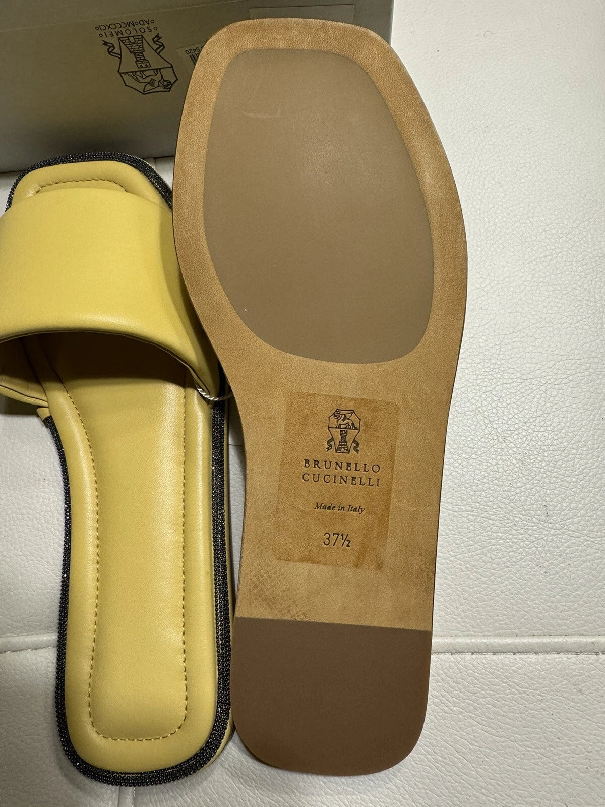 NEW BRUNELLO CUCINELLI Monili Trim Slide Sandal  Sz 7.5 US 37.5 EU $695