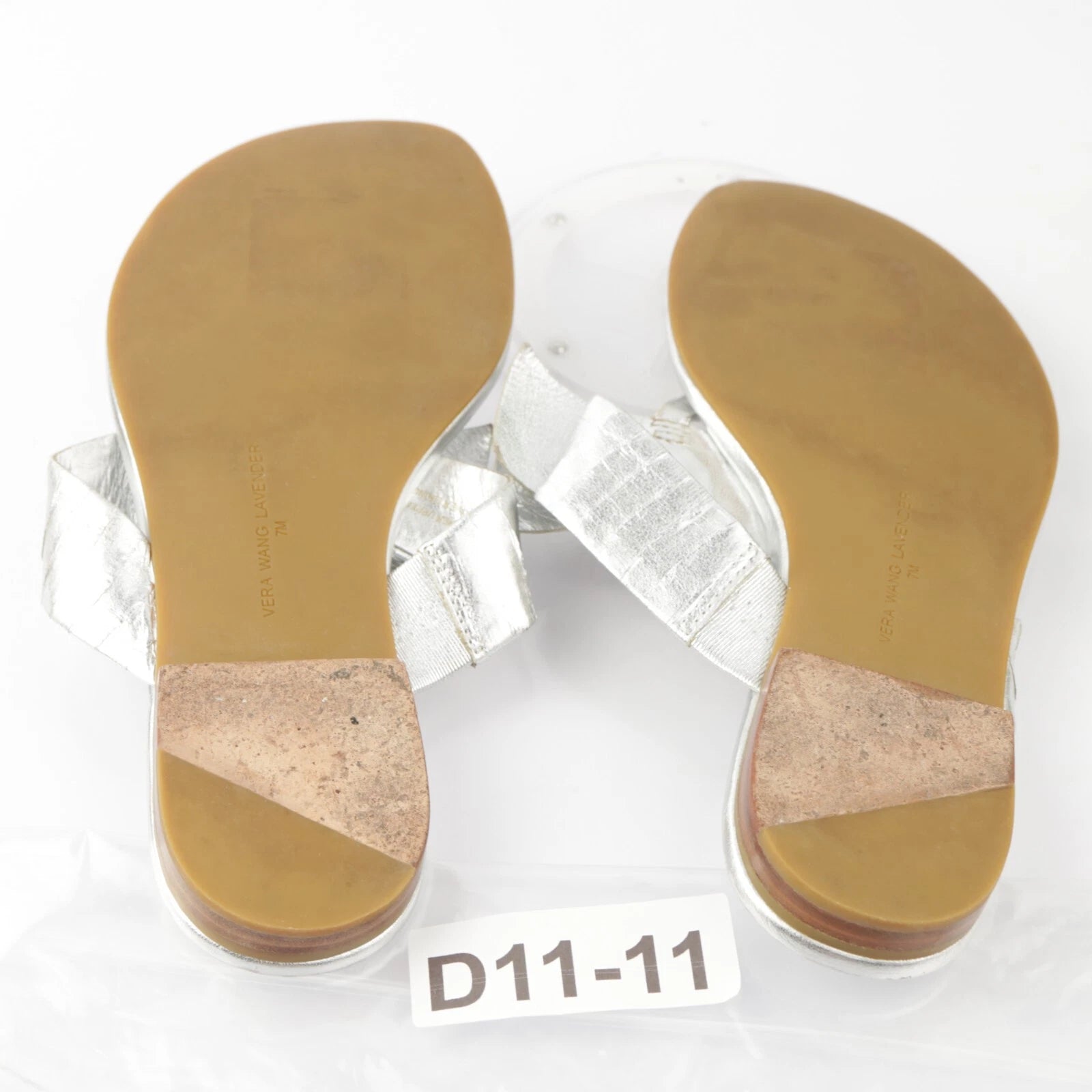 Vera Wang Lavender Women's Willa Sandal Size 7 Thong Slide Silver Big Rhinestone