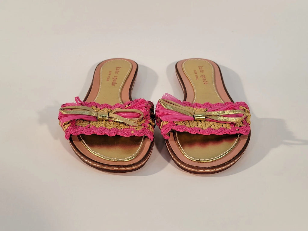 Kate Spade New York Amelia Slide Sandals Size Womens 5 Youth Girl 3.5Y Pink Gold