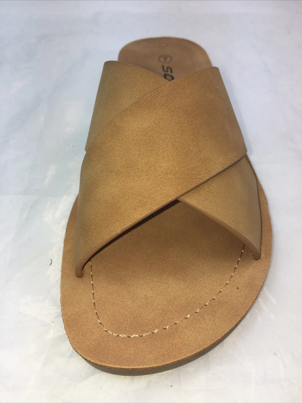 SODA-REFLECT-COFFEE NUBUCK PU X BANDS Slide CASUAL Fashion Women Sandal Slip On