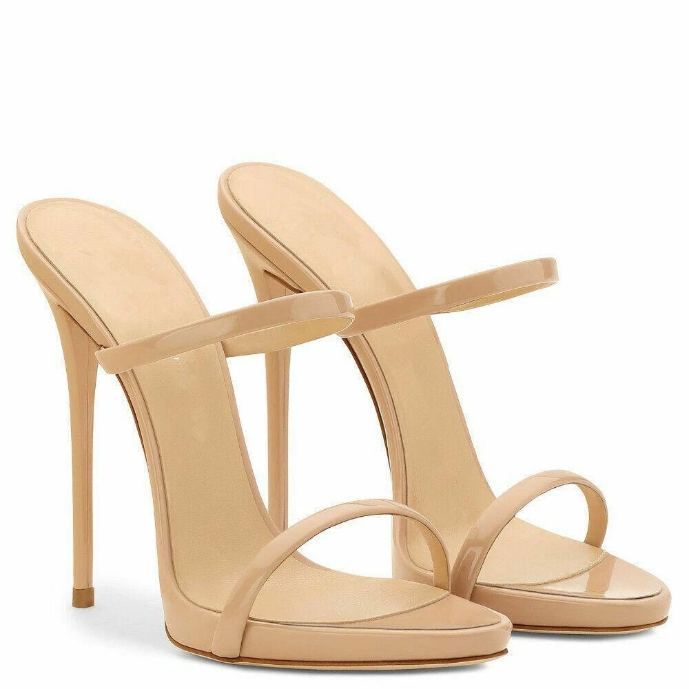 Women's High Heels Party Dress Slides Mules Summer Sandals Banquet Evening Shoes