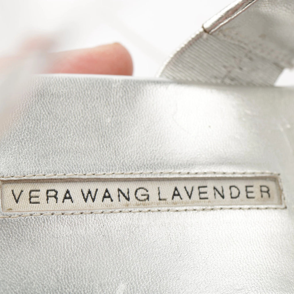 Vera Wang Lavender Women's Willa Sandal Size 7 Thong Slide Silver Big Rhinestone