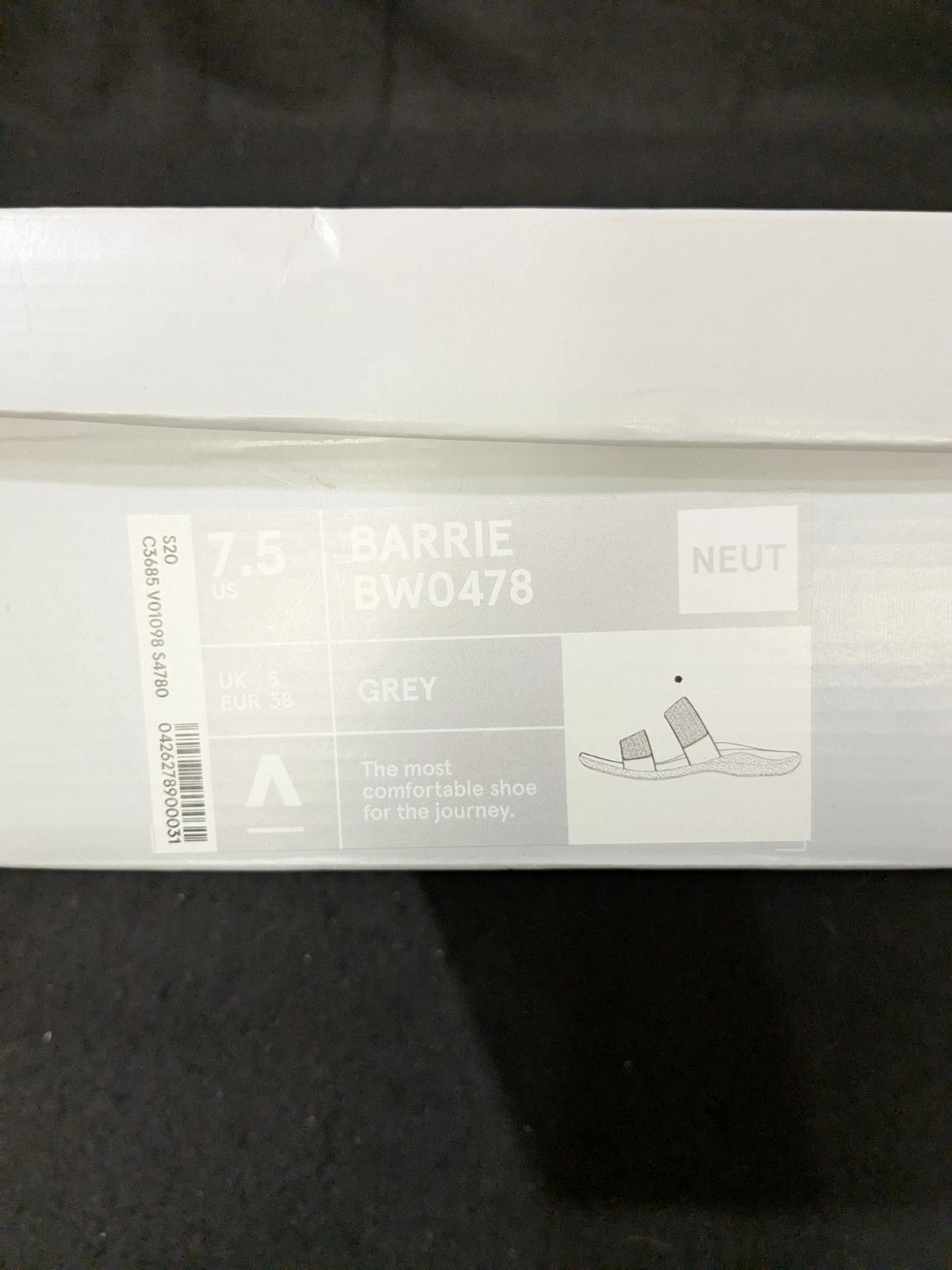 2 pair Abeo Barrie NIB Black/ Grey Tiny Stones Orthotic Sandals Sz 7.5