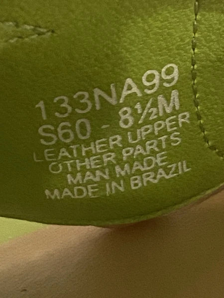 Naturalizer Womens Y2k Style Lime Green Leather Sandals Size 8.5 Kitten Heel