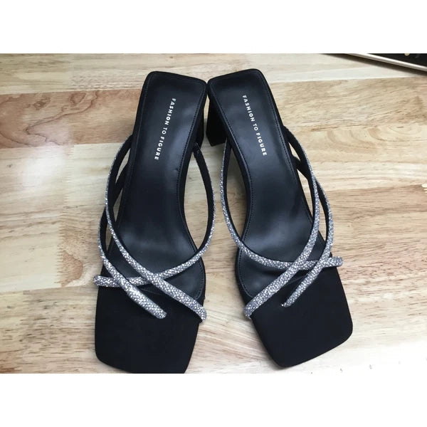 Fashion to Figure Nikita Wide Width Women's 10 W Silver Slip-On Dress Sandals
