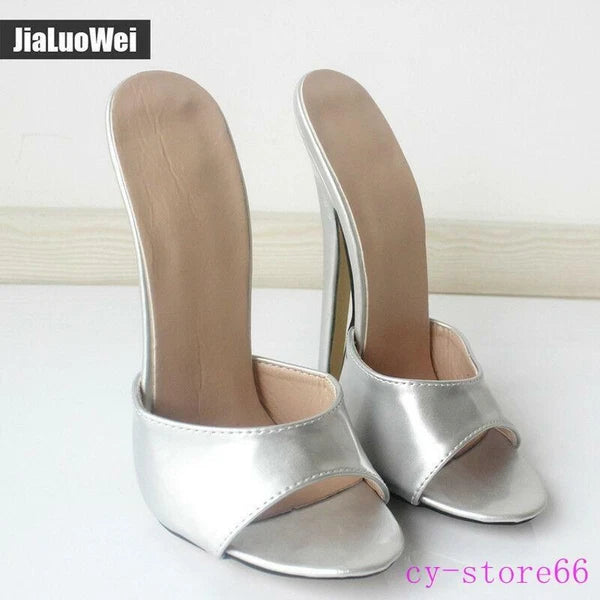 Womens High Heel Shoes Peep Toe Sexy Slippers Stiletto Sandals Slides Mules Lady