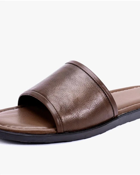 Roman Style Mens Open Toe Sandal Slippers Real Leather Flat Shoes Summer Outdoor