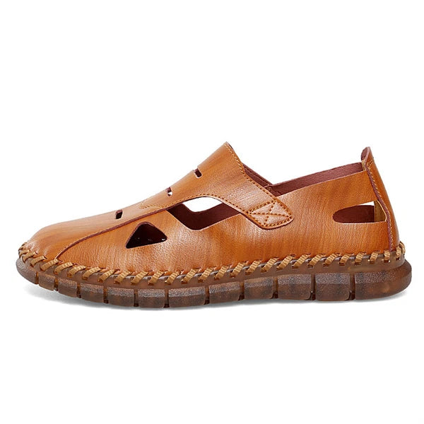 Mens Sport Summer Leather Sandals Fashion Slip-on Hollow Out Casual Shoes New