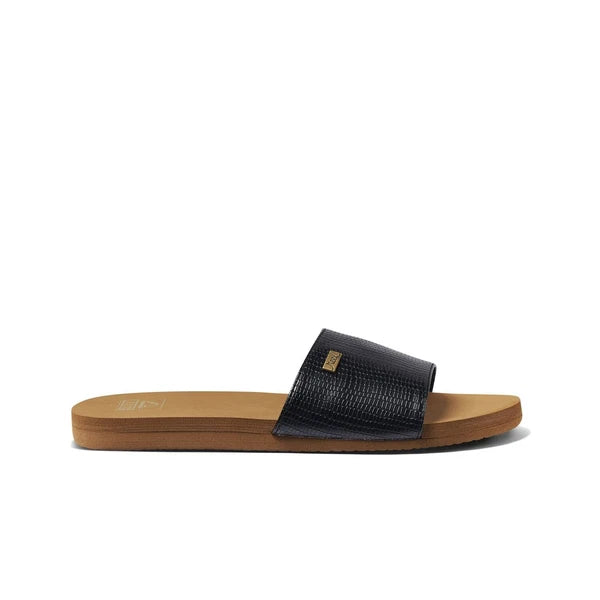 Reef Women's Bliss Nights Slide Sport Sandal, Black/Tan, 6