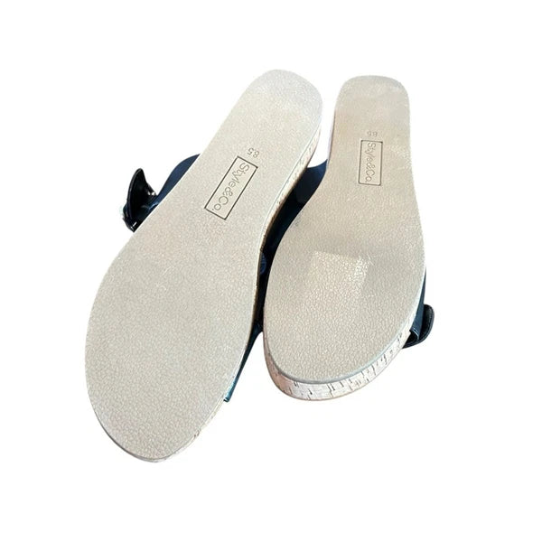 Style & Co Temppestt Slip On Double Buckle Retro Sporty Wedge Sandals NEW 7.5