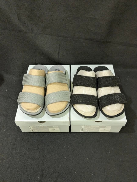 2 pair Abeo Barrie NIB Black/ Grey Tiny Stones Orthotic Sandals Sz 7.5