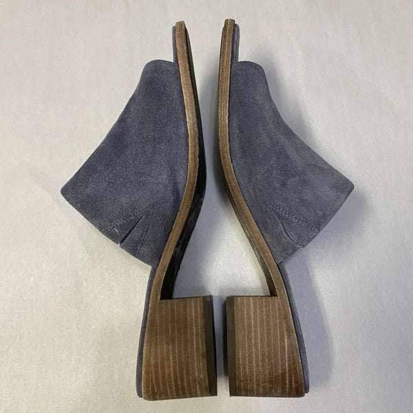 Frye Women’s Mule Sandals Size 10M Block Heel Leather Suede Y2K Style Blue