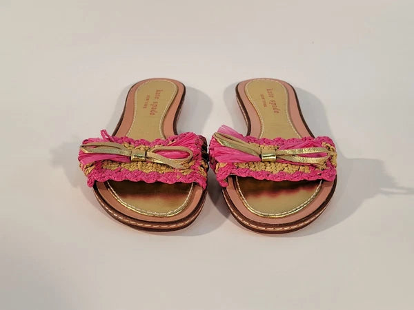 Kate Spade New York Amelia Slide Sandals Size Womens 5 Youth Girl 3.5Y Pink Gold