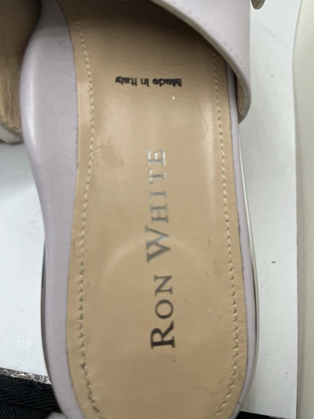 Women's Ron White Candra Napa Gray Leather Slide Sandals Size 9 US /40 EU $398