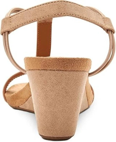 Style & Co Women's Wedge Sandals Mulan T Strap Open Toe Taupe Size 12M