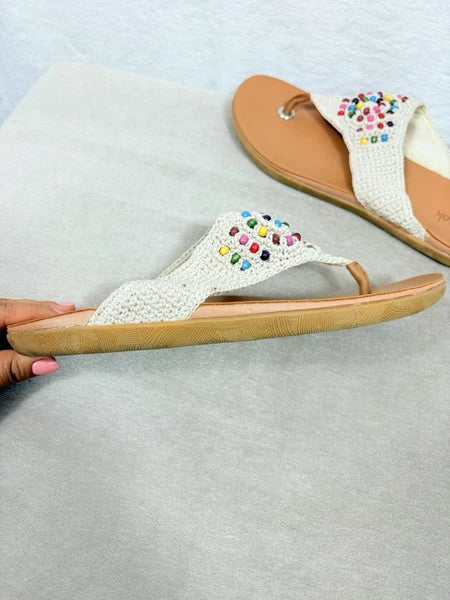 The Sack Women’s Colorful Beaded Sandals Size 9