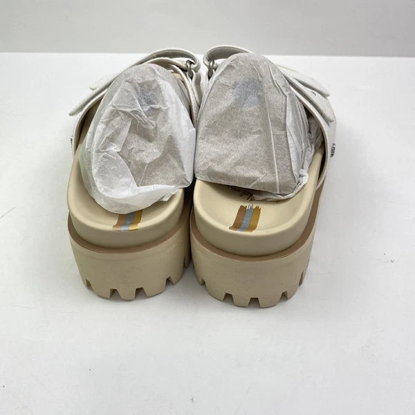 NIB Sam Edelman Women’s Eliana Sandals White Leather Lug Sole Slides 9 M