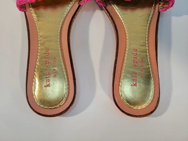 Kate Spade New York Amelia Slide Sandals Size Womens 5 Youth Girl 3.5Y Pink Gold