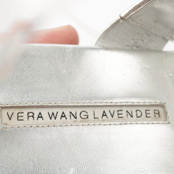 Vera Wang Lavender Women's Willa Sandal Size 7 Thong Slide Silver Big Rhinestone