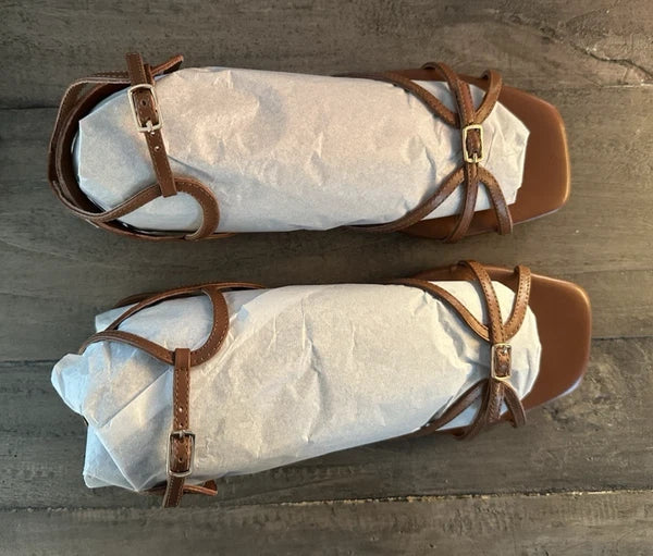 J. Crew Capri Buckle Strap Sandals US Women's Size 9M - Brown Color/ CH300 Style