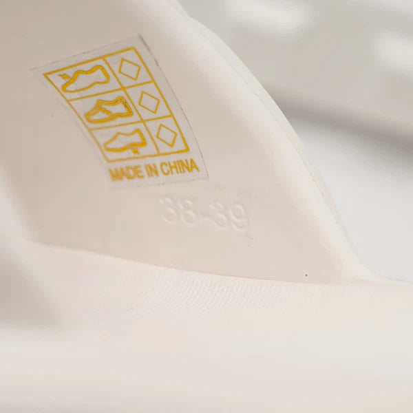 size 38-39 Balmain White Ari Women Rubber Slip On Slides Sandal Embossed Logo