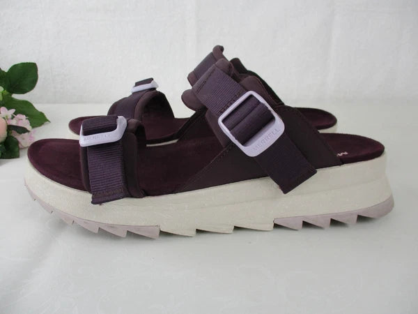Merrell Alpine Cush Burgundy Sport Platform Slide Sandals size 11, 42