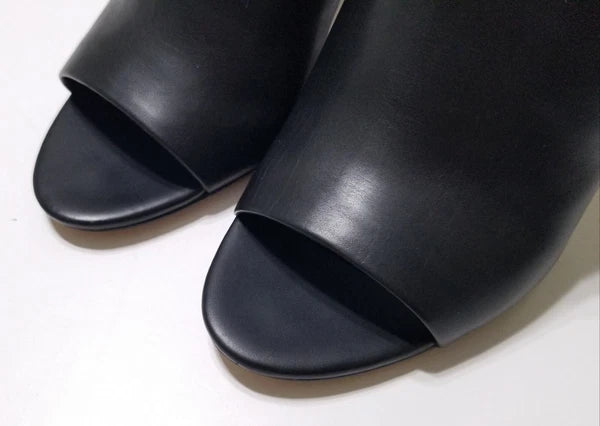 NIB Vince Alora Leather Block Heel Slide Sandal in Black Size 9 $295