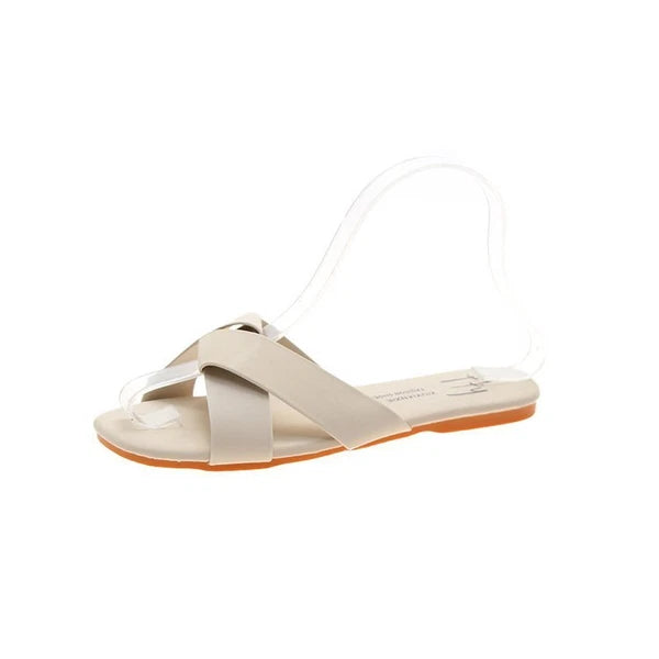 Women's Fashion Flat Casual Slides Soft Bottom Solid Sandals And Slippers Shoes