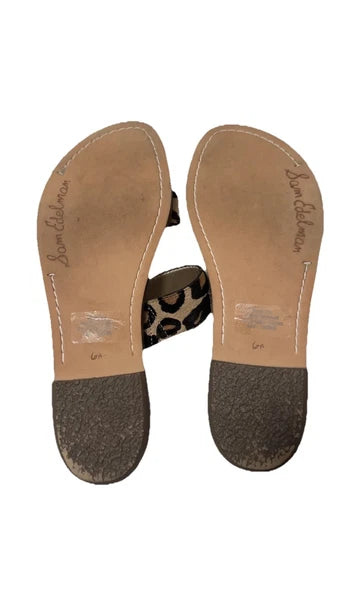 Sam Edelman Gala Slide Sandal Women Size 6.5 Dual Straps Leopard Animal Print