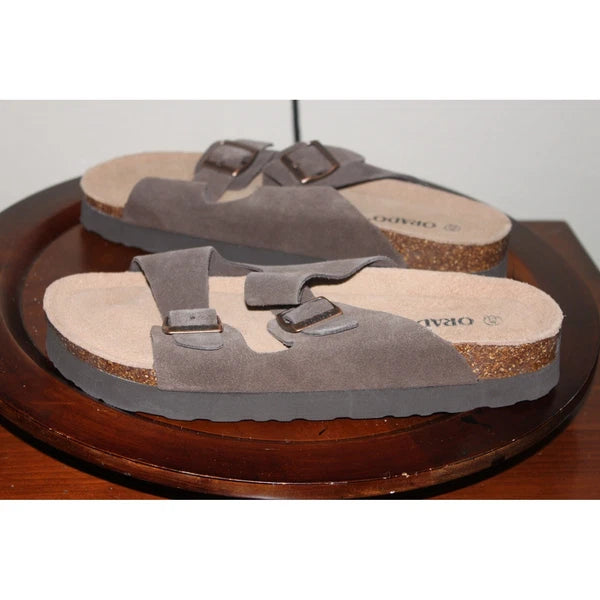New Orado Platform Suede Sandals Soft Cork Footbed Boho Shoes Womens 12 43 Beach