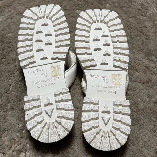 Sole Mates White SlipOnPlatform Wedge Flip Flop Thong Sandals Womens Sz 10- NEW