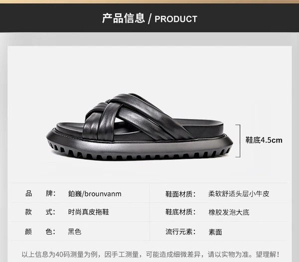 Roman Style Mens Open Toe Real Leather Cowhide Sandals Slippers Shoes Summer New