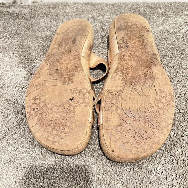 Yokono Ibiza Rose Gold Birki Style Cork Sandals 8 Thong Slide Cork Comfort