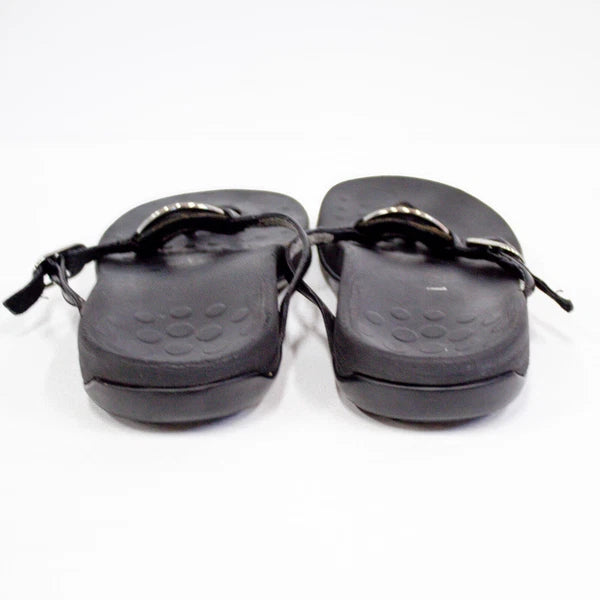 Vionic Karina Sandals Black Orthotic Slide Thong Style Slip-On Women's Size 7