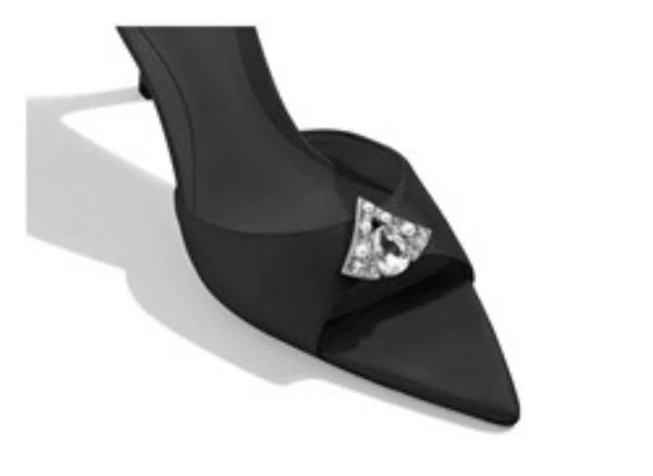 2025 Summer Women's Rhinestones Pointed Open Toe Mules Slides Slippers Sandals