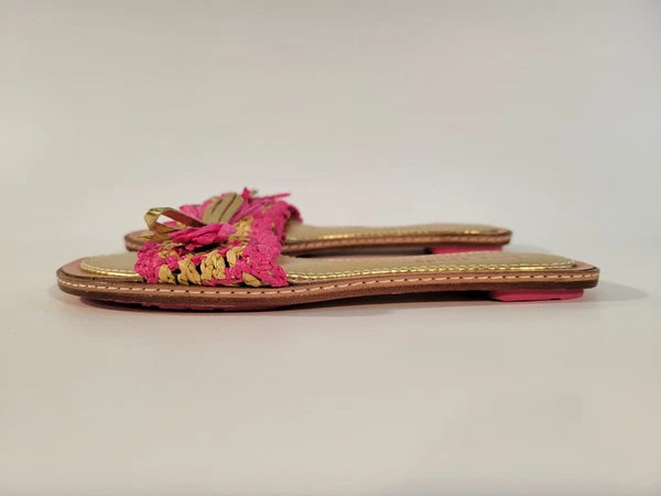Kate Spade New York Amelia Slide Sandals Size Womens 5 Youth Girl 3.5Y Pink Gold