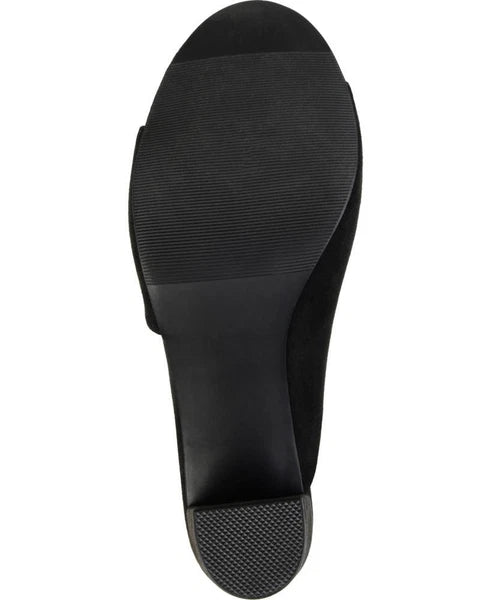 Journee Collection Women's Allea Sandals Faux Suede Block Heel Padded S584
