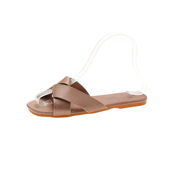 Women's Fashion Flat Casual Slides Soft Bottom Solid Sandals And Slippers Shoes