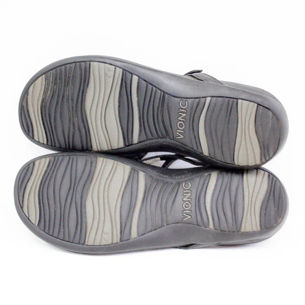 Vionic Karina Sandals Black Orthotic Slide Thong Style Slip-On Women's Size 7